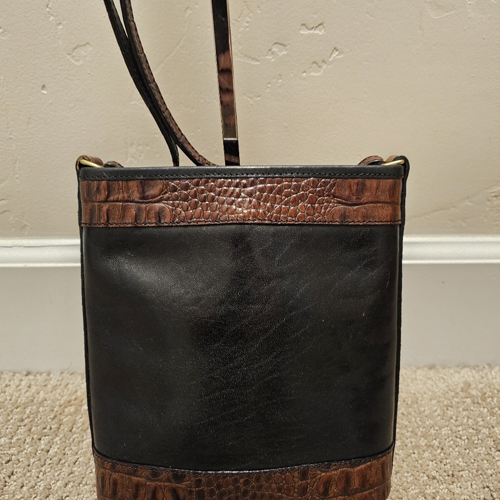 Brahmin Crossbody Bag Vintage. Black and Brown Leather - Picture 11 of 14